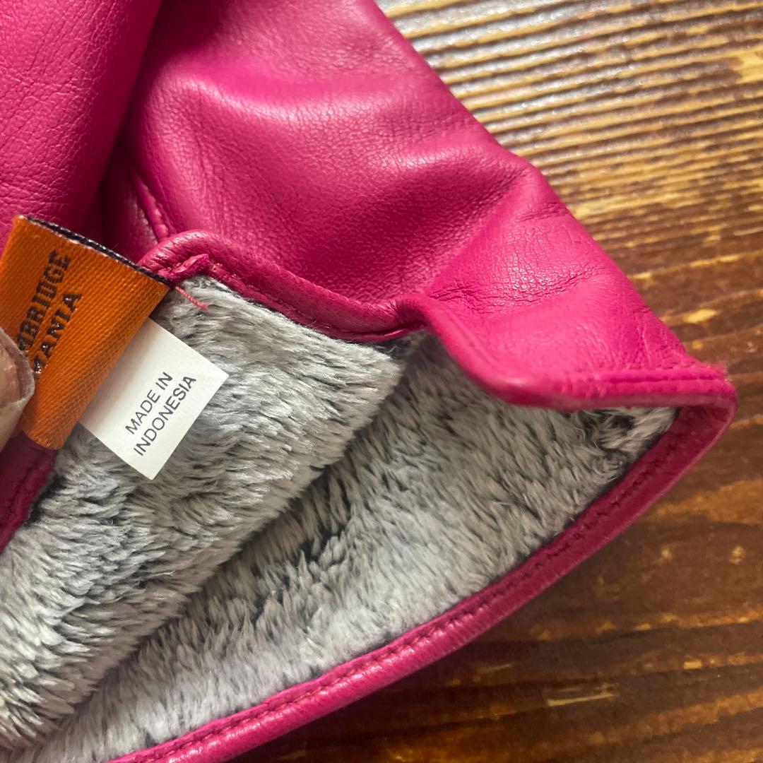 CHANEL ピンク レザー手袋