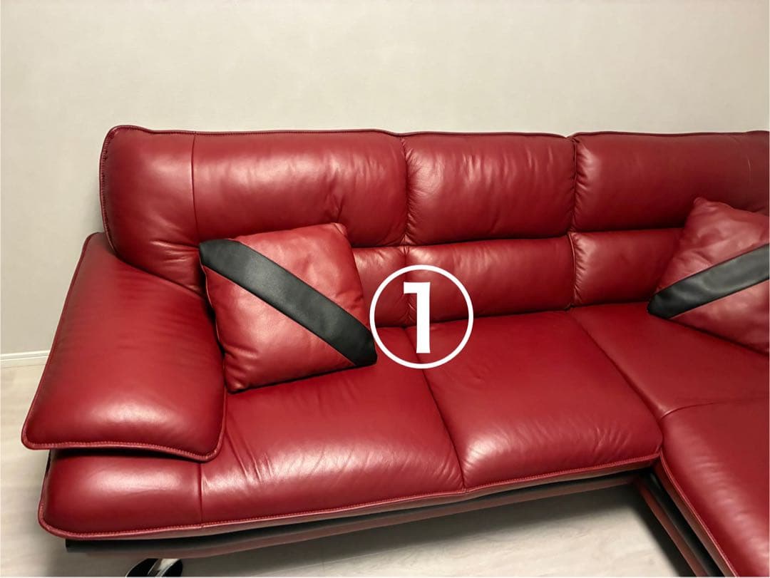 極美品　【セット販売②】 ニトリ　ロゾ４　カウチソファ　レッド