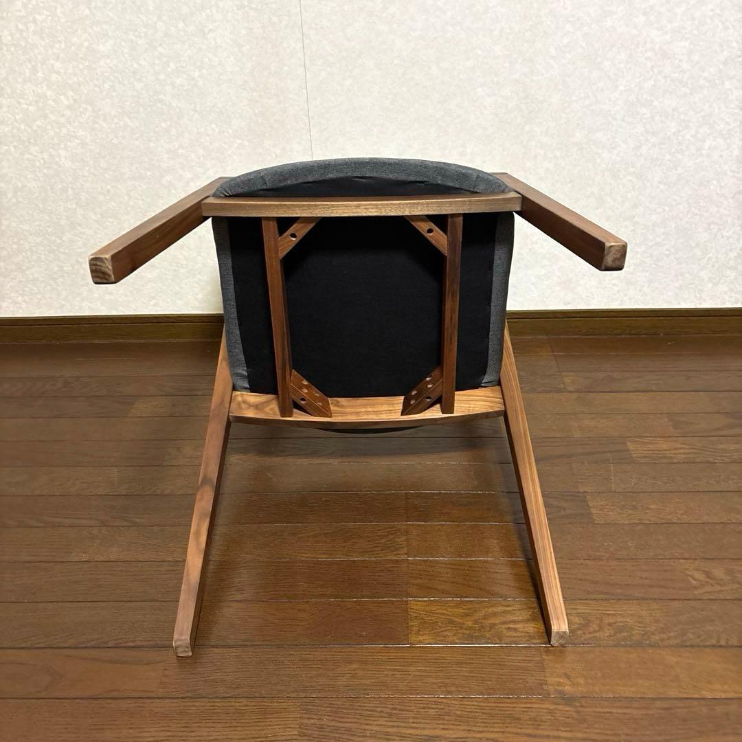 【美品】ダイニングチェア 肘付き ウォールナット ②