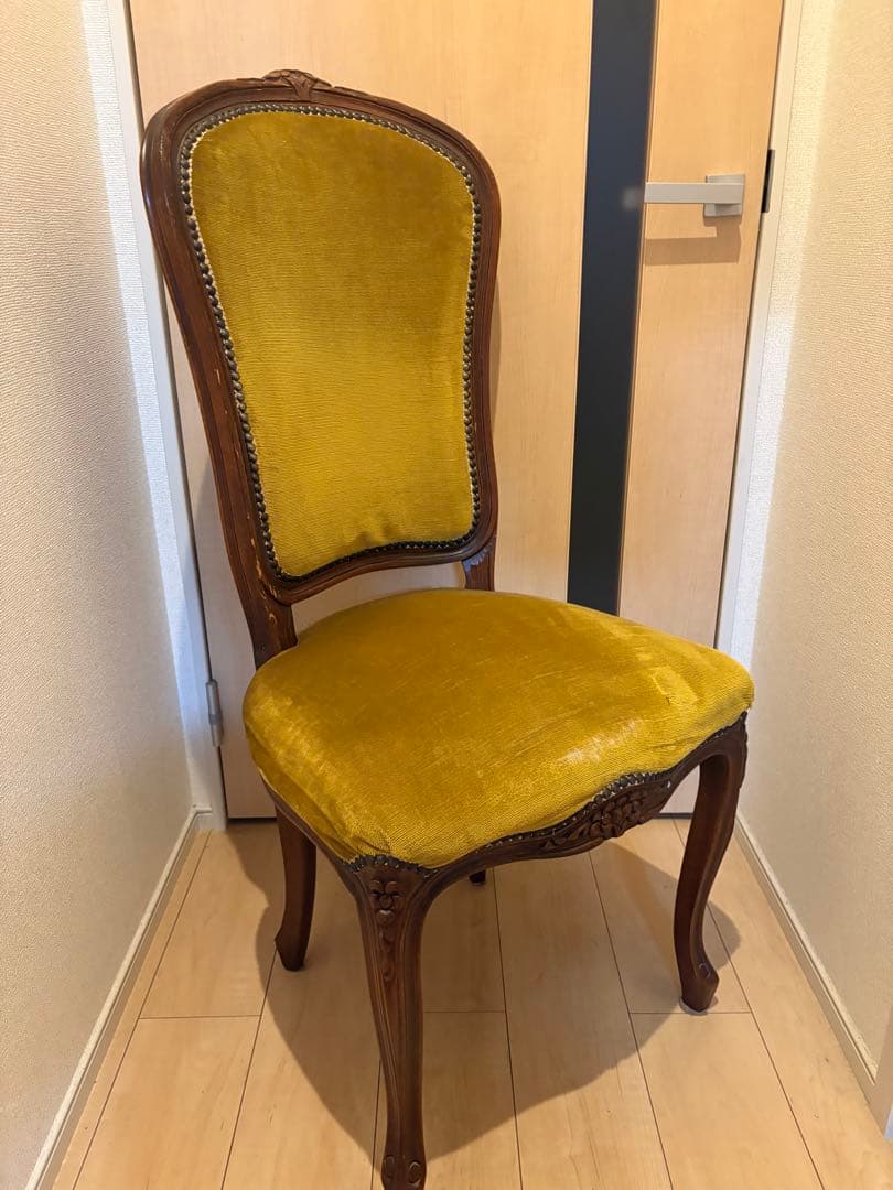 ダイニングチェア アンティーク調　ロココ　ベルベット　猫脚