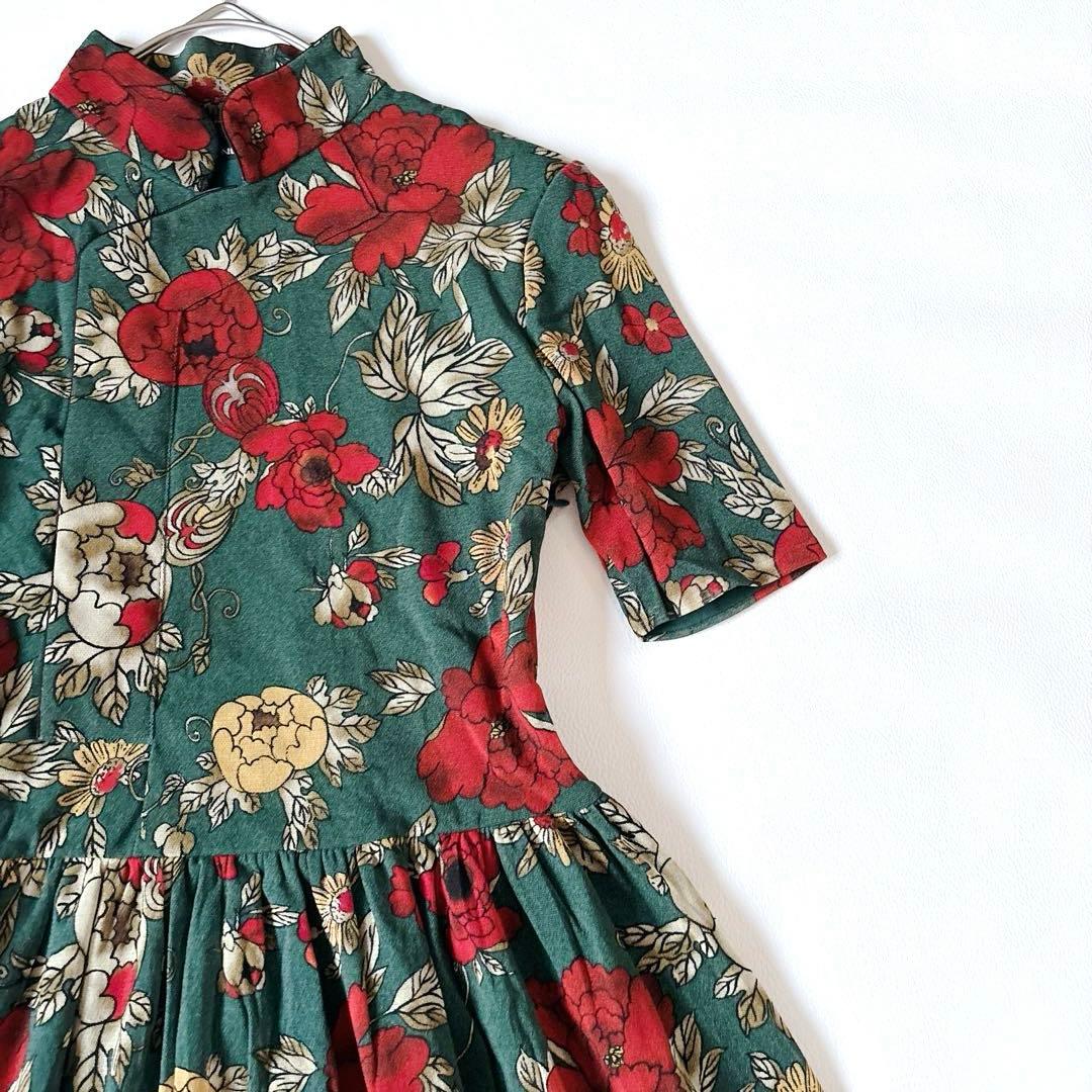 未使用級♡ヴィヴィアンタム マオカラー チャイナドレス フリル 花柄 XSサイズ