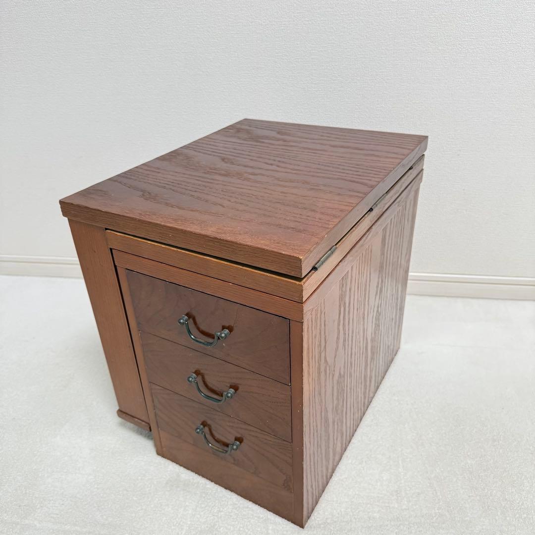 折りたたみ　文机　書斎机　座卓　レトロ　アンティーク　引き出し付