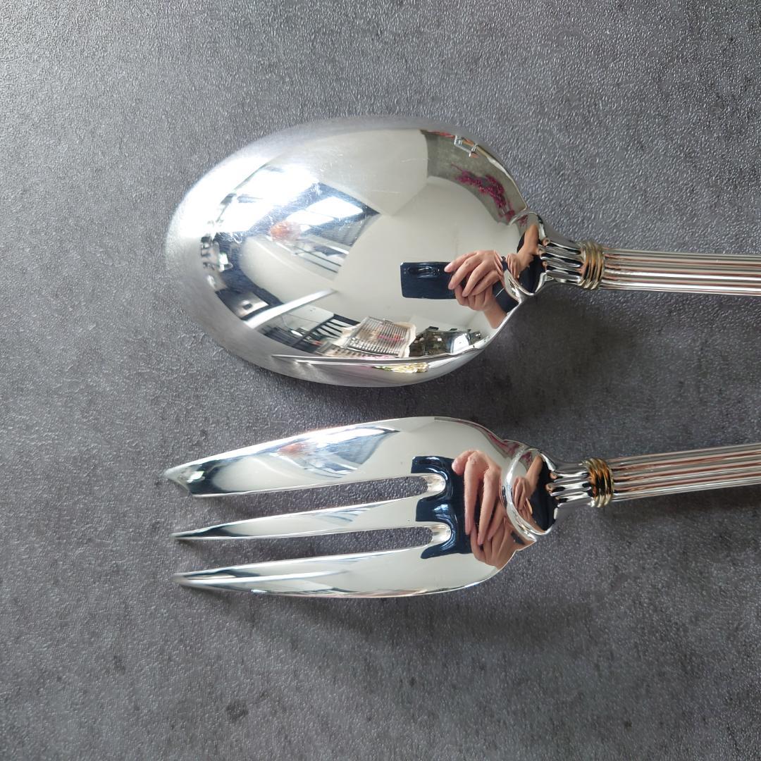 希少 美品 クリストフル アリアゴールドリング サービングセット 2点