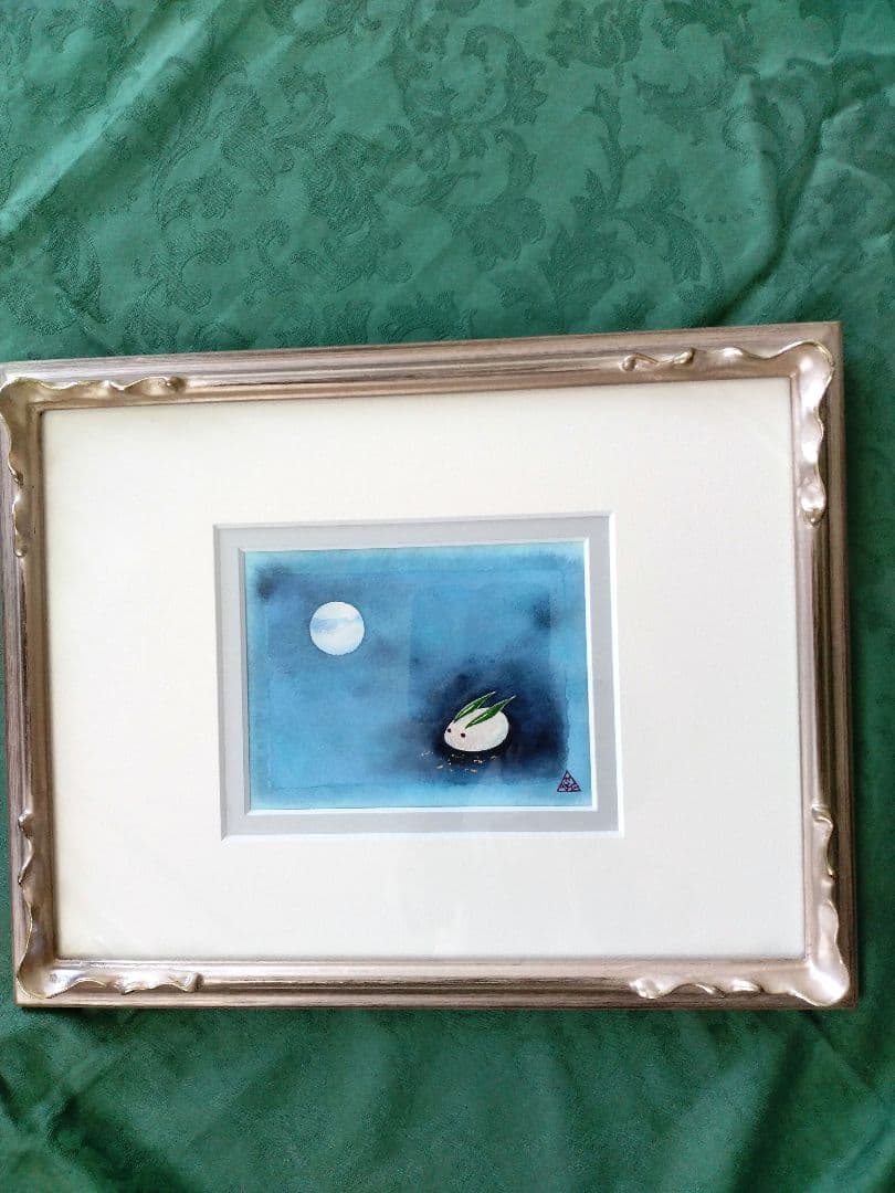 日本画「雪うさぎ」 川崎麻児