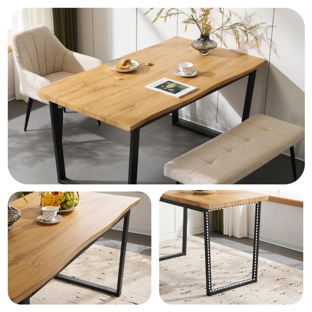 【オーク】ダイニングテーブル 食卓 2・4人用 幅140cm 組立非常に簡単