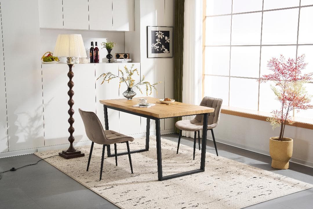 【オーク】ダイニングテーブル 食卓 2・4人用 幅140cm 組立非常に簡単