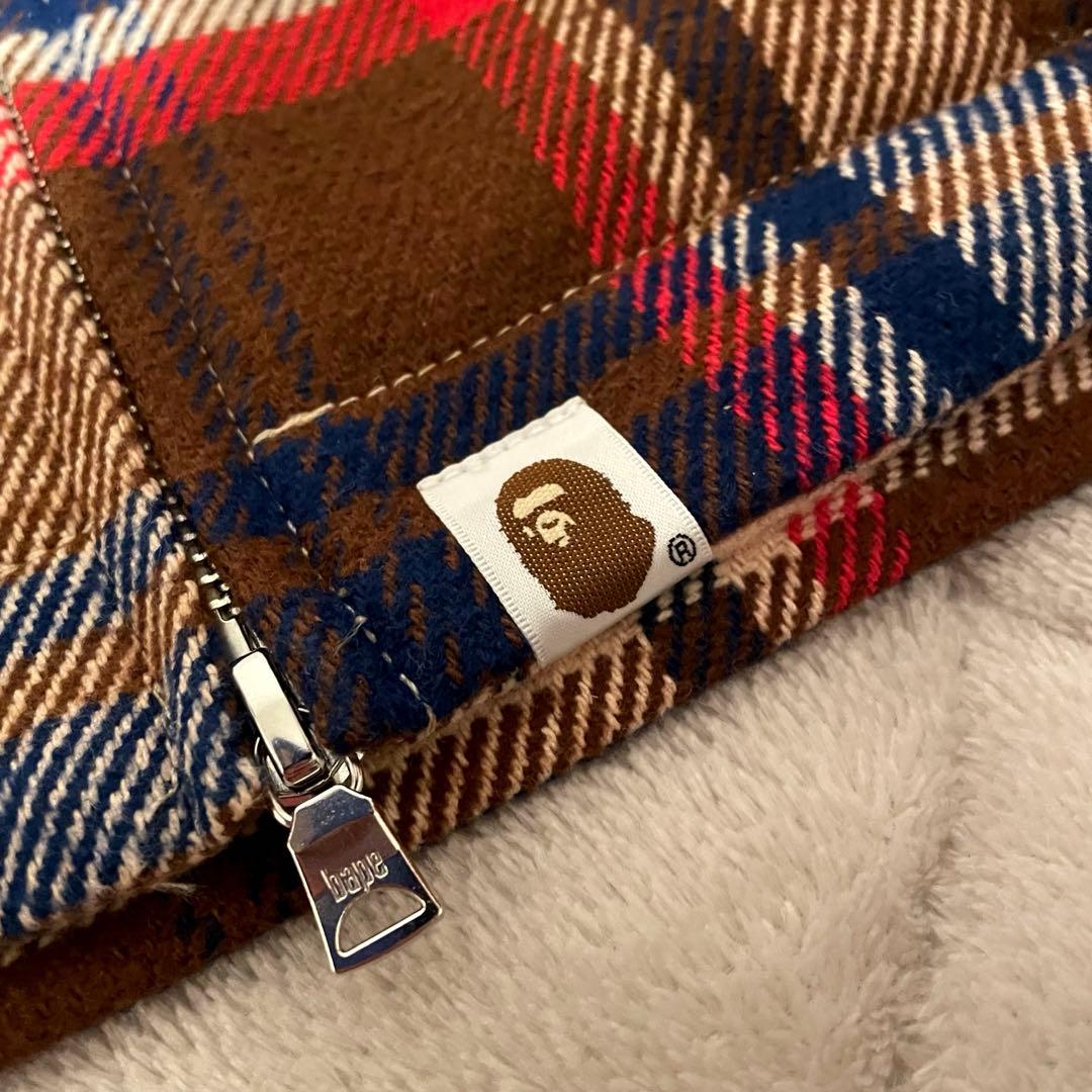 ジャケット・アウター BAPE CHECK CPO ZIP JACKET
