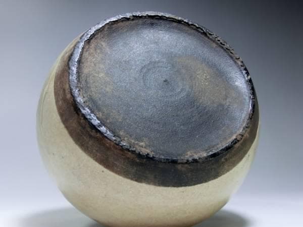 花瓶■古唐津蕪図丸瓶 かぶらの絵 江戸期 花生け 徳利型 古い花器 時代物 骨董