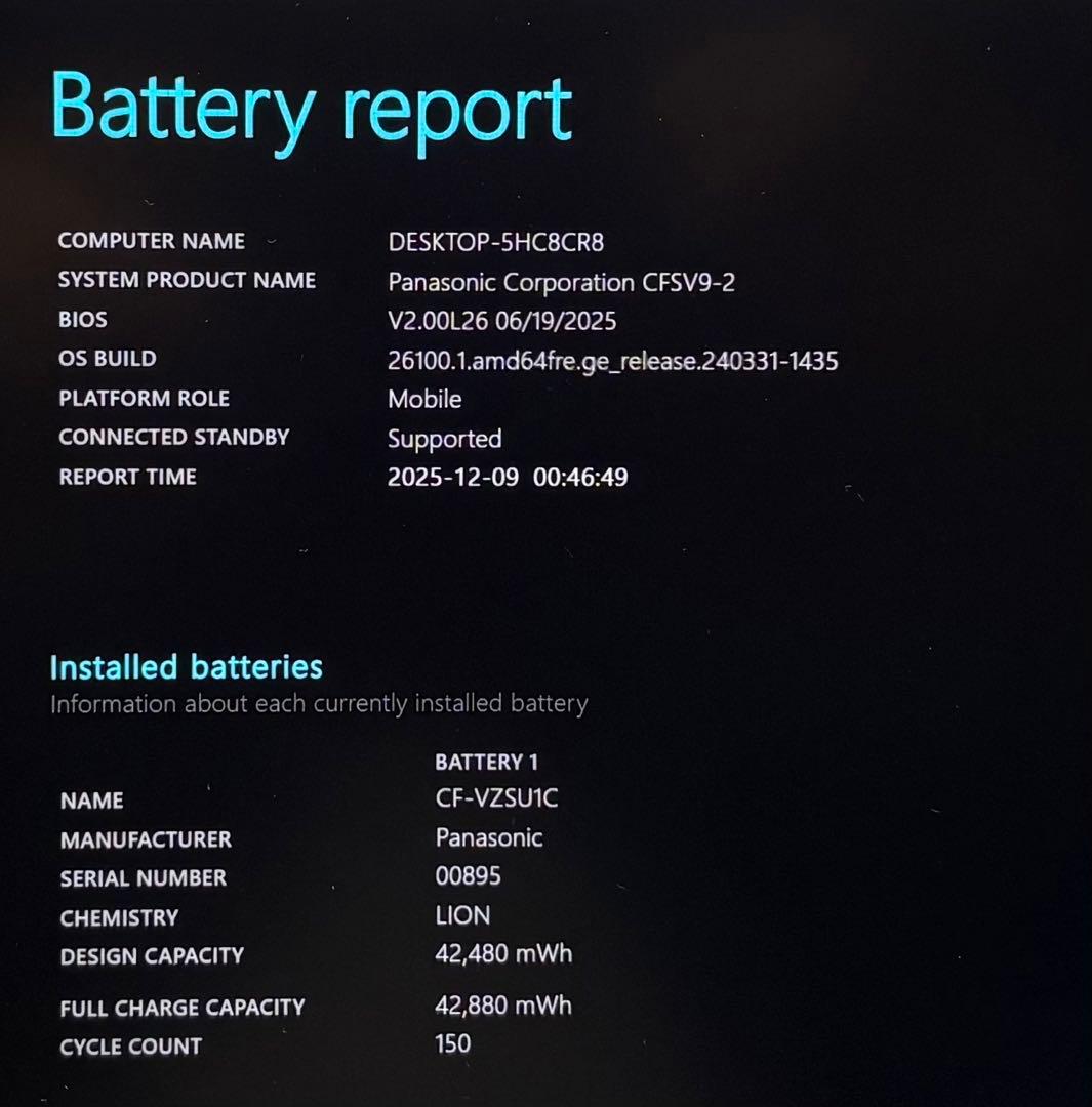 レッツノートCF-SV9/第10世代 i5/16GB/SSD256GB㉔