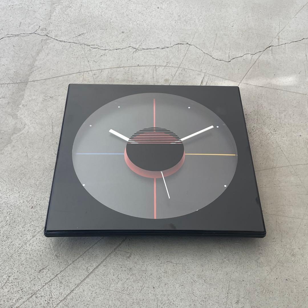 80年代 ヴィンテージ ポストモダン デザイン ウォールクロック 掛け時計