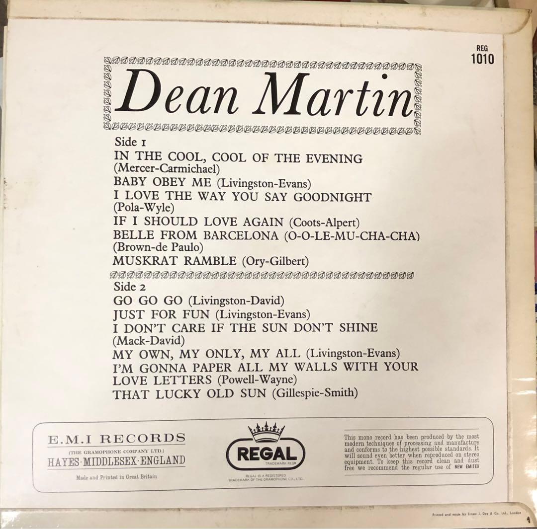 ディーン・マーチンDean Martin サイン入りレコード REG 1010