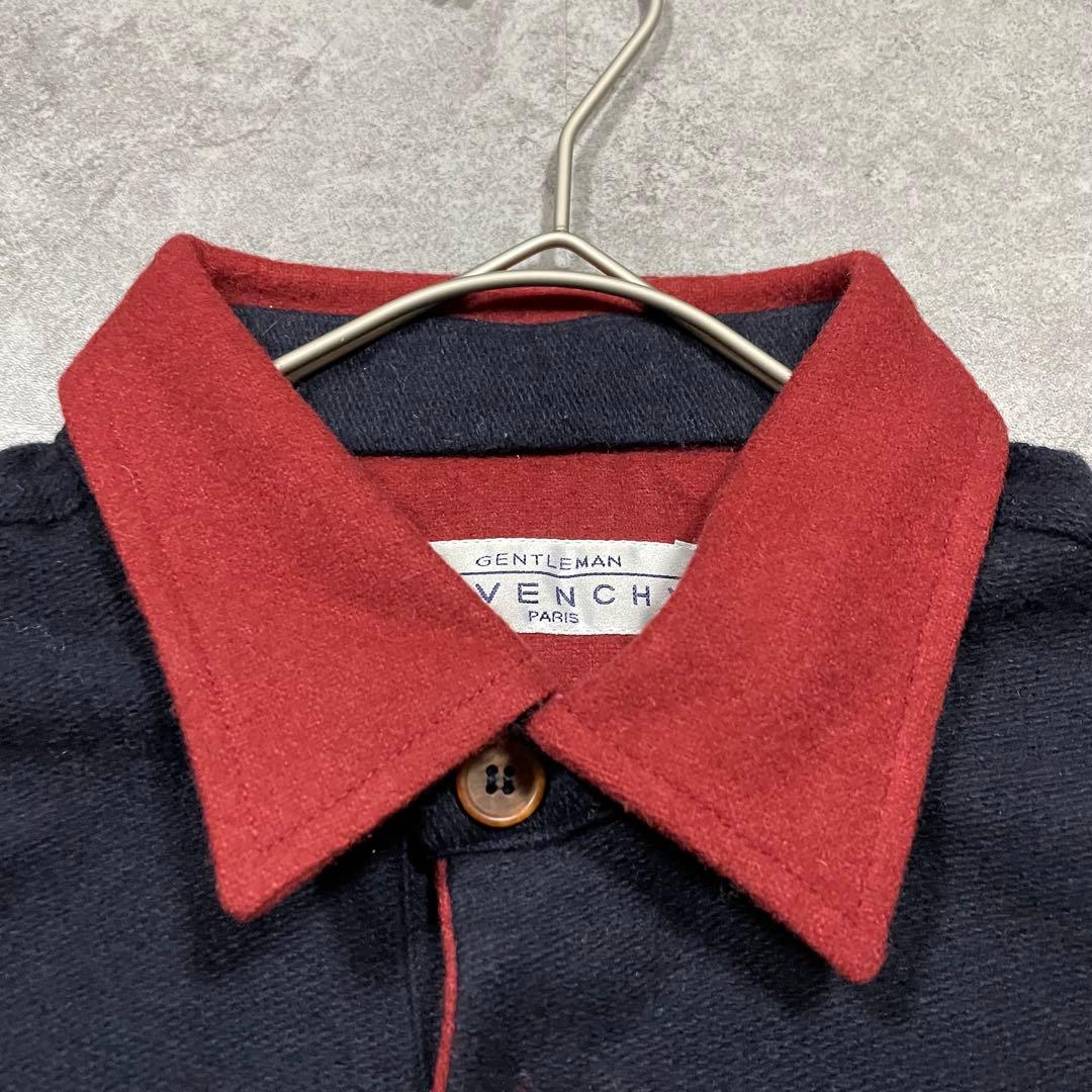 90s ジバンシィGIVENCHY PARIS クレスト刺繍 ラガー スウェット