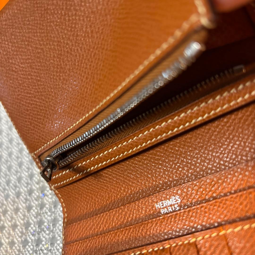 セール★ エルメス　ゴールド　ブラウン　エプソン