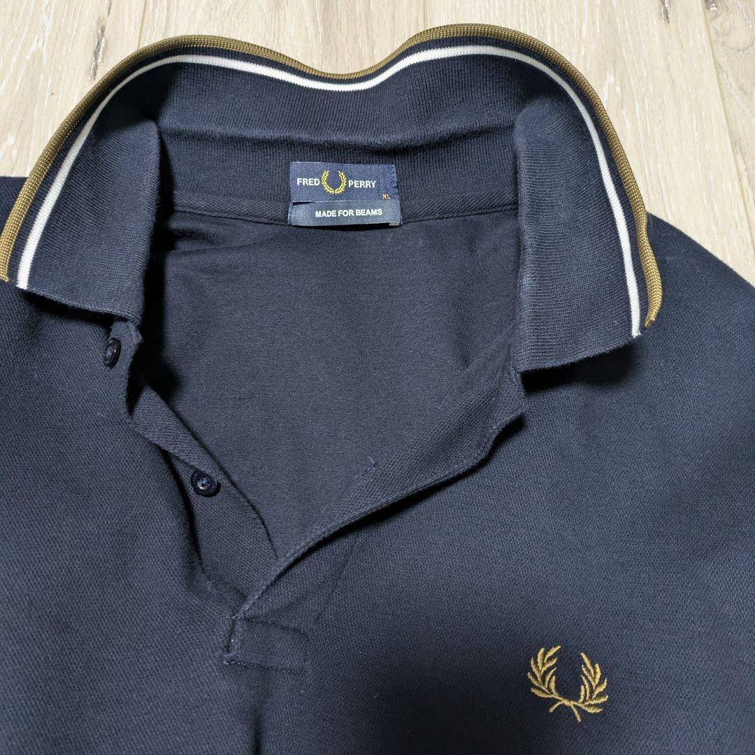 FRED　PERRY　フレッドペリーネイビー ポロシャツ 　LLサイズ