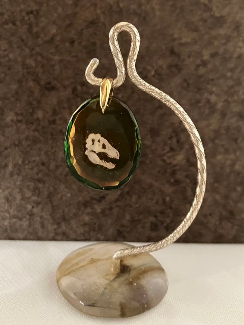 1cmの宇宙　ナカダマサヒデ ペンダントトップ ティラノサウルス　恐竜　ガラス