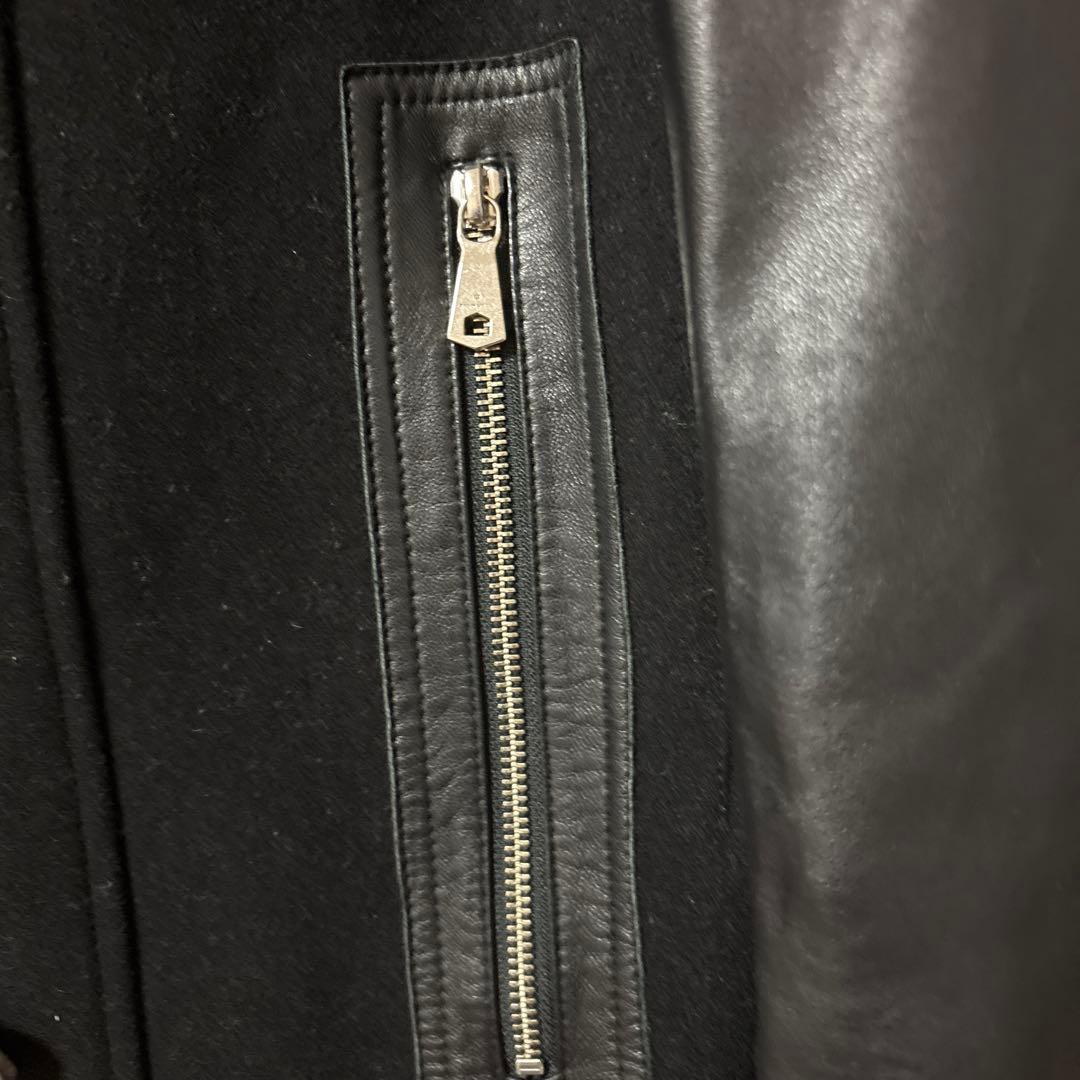 k*y様 MAISON SPECIAL ブラック ウールレザー ピーコート