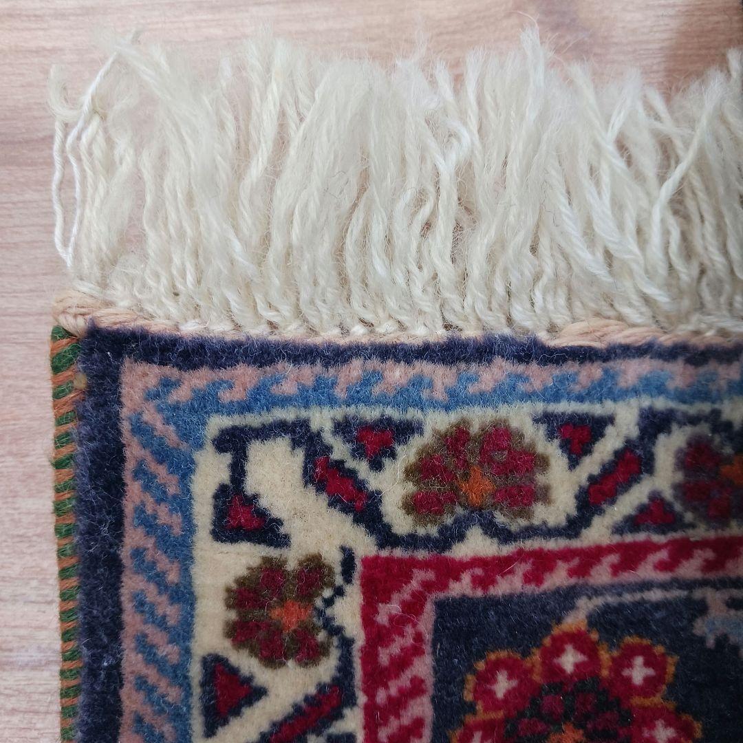 Y2762-1 ペルシャ絨毯 ウール 手織り 122×81㎝ ラグ マット