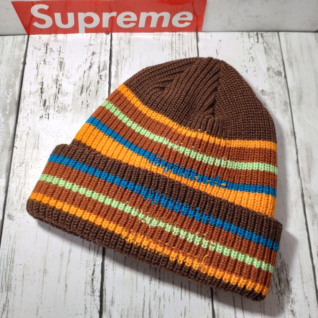 帽子 Supreme Bright Stripe Beanie Brown