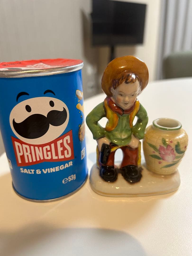 値下げ！！【超貴重　オキュパイドジャパン/営業用サンプル品】　少年と花瓶の置物