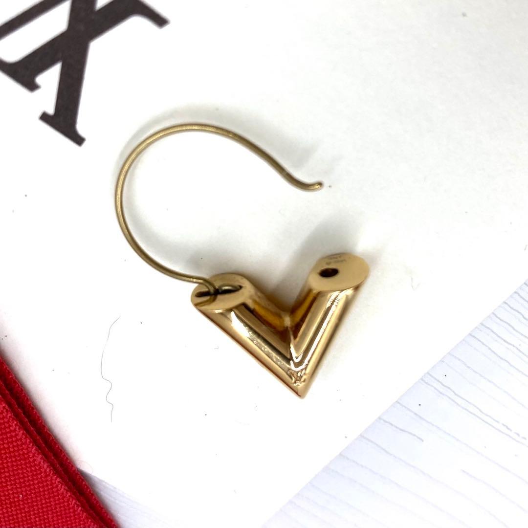 【鑑定済・美品】ルイヴィトン フープピアス エセンシャルV M61088 片耳