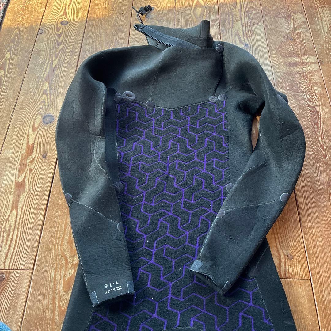 中高生ビラボンウェットフルスーツセミドライ4x3mmユース16美品165値下げ