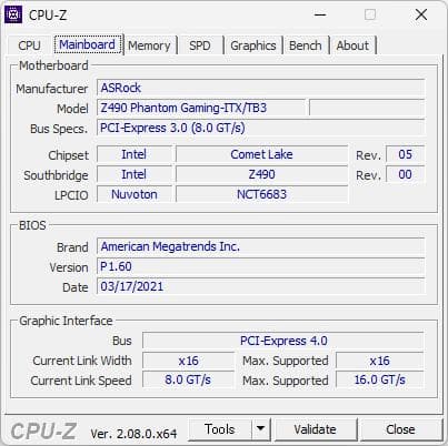 Z490 Phantom Gaming-ITX／TB3 LGA1200