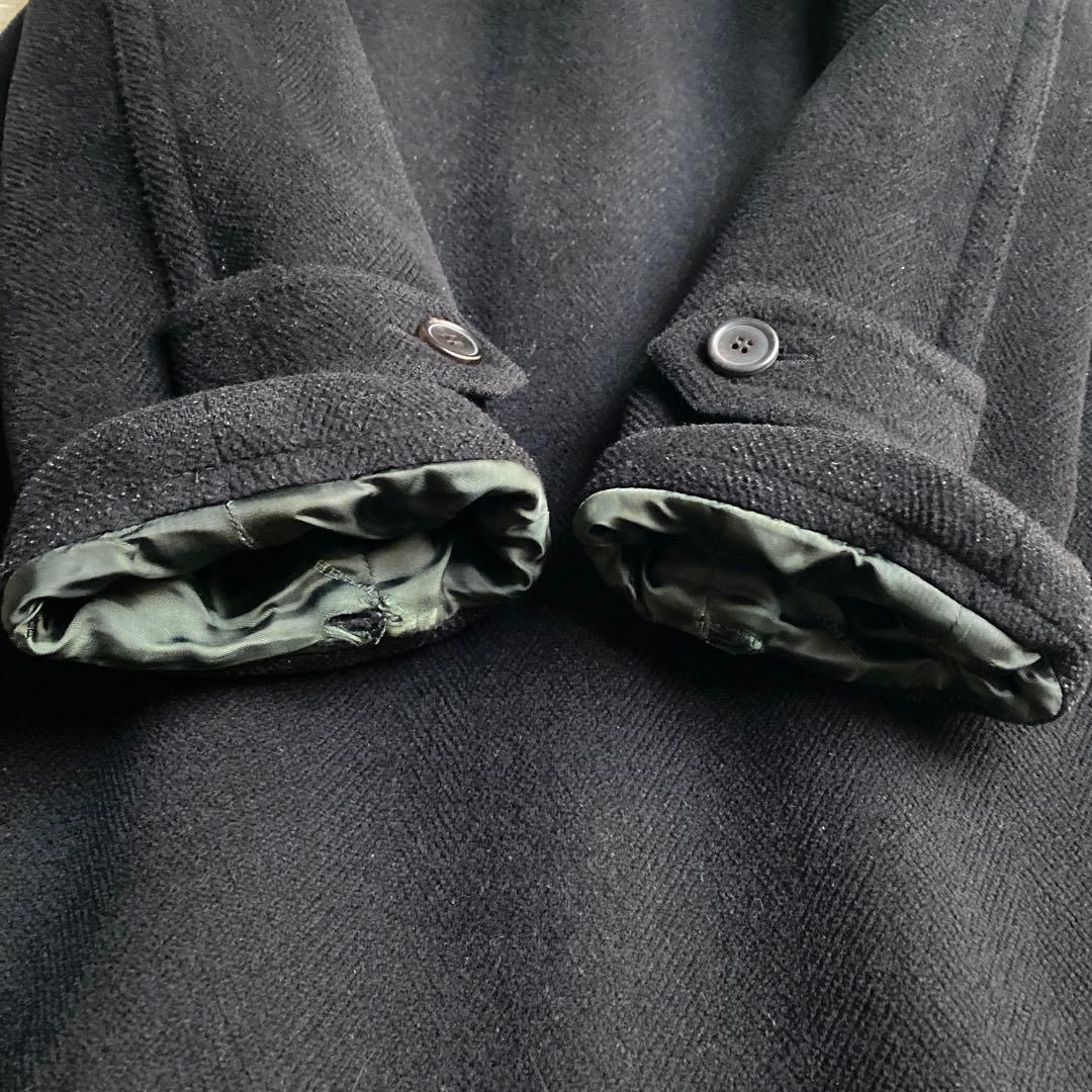 【希少】HERMES エルメス ダッフルコート ヴィンテージ 50 ブラック 黒