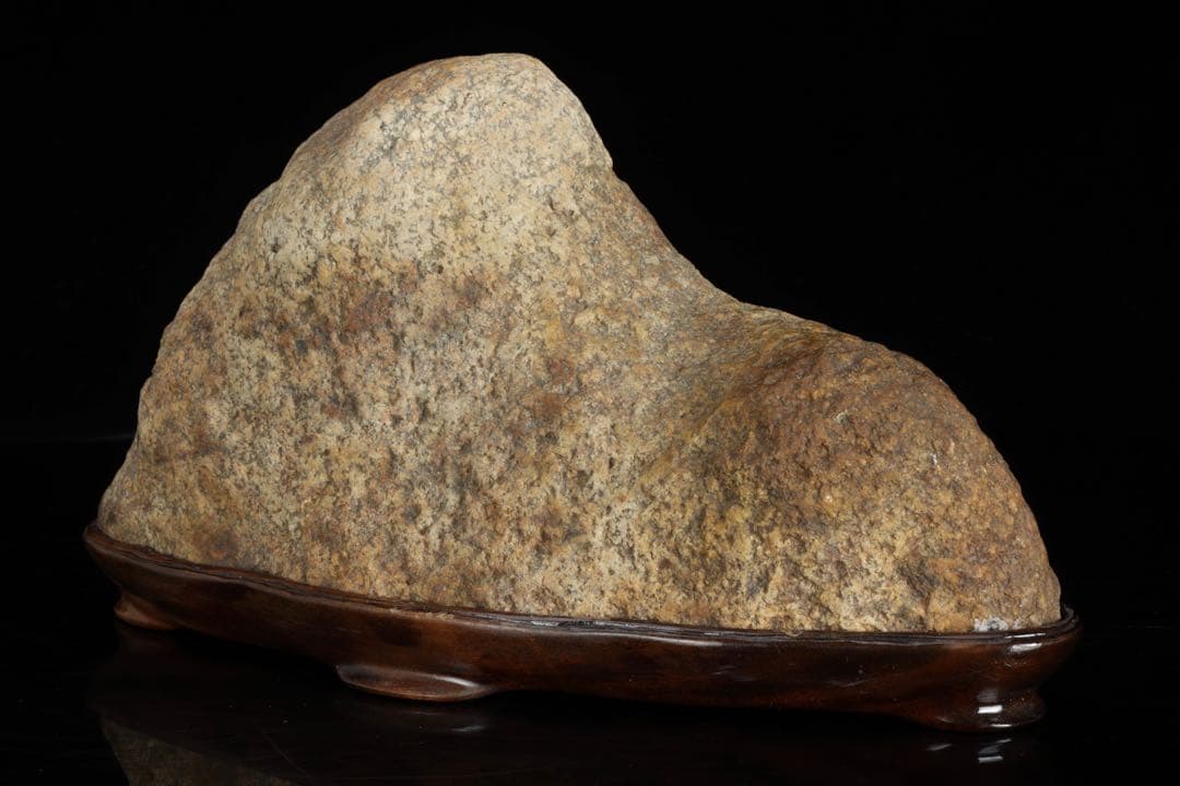 山景石 遠山景 観賞石 台座付 3.1kg 水石 自然石 景石 盆景 盆石 飾石