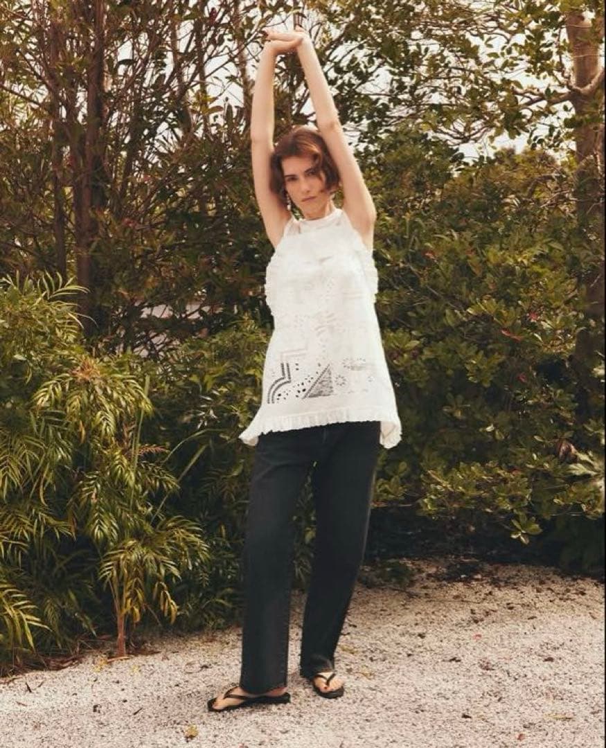 THE SHINZONE パッチワークレース トップス シンゾーン ブラック