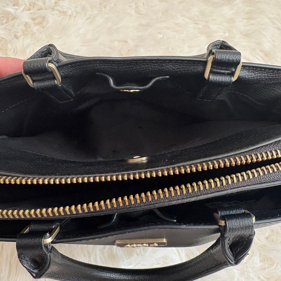 美品✨　アニエスベー　ショルダーバッグ　2way レザー　ロゴプレート　ブラック