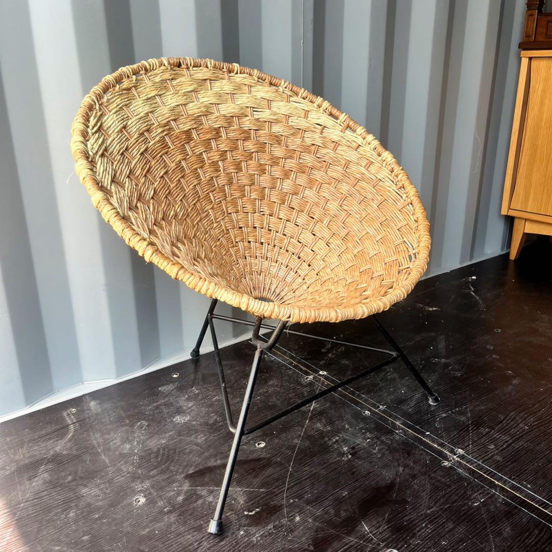 取付無料！アジアン家具 おしゃれナチュラルインテリアラタンスチールチェア✨