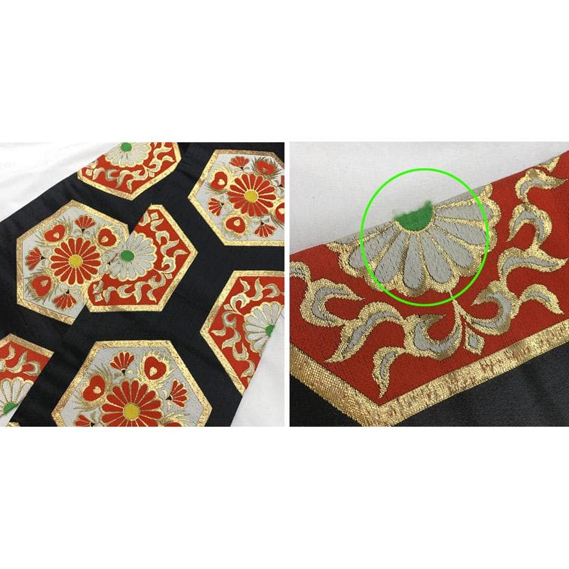 511ag21■七五三 七歳 女児 着物&丸帯 手鞠 桜 赤■美品