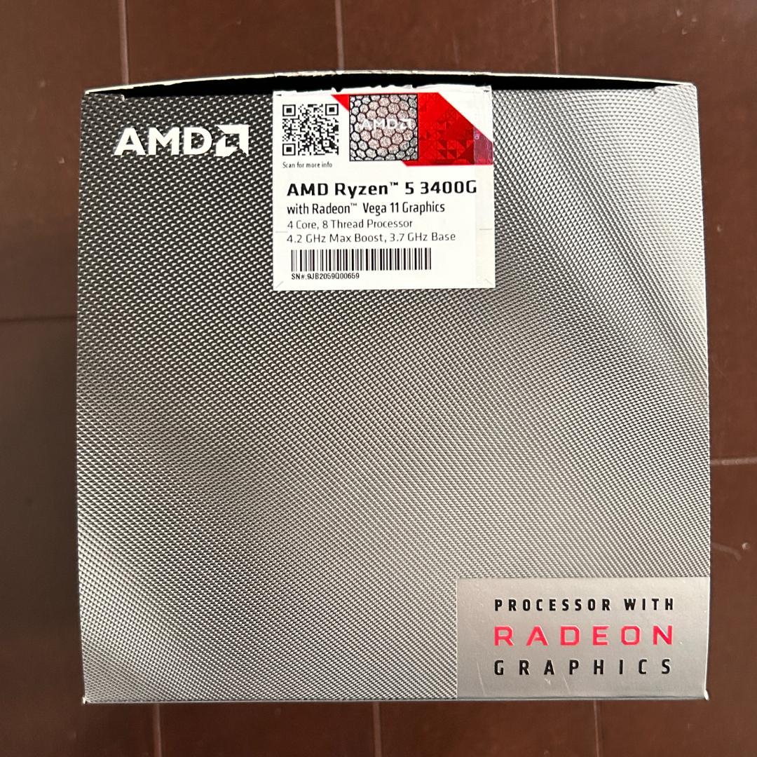 【中古】AMD Ryzen 5 3400G クーラー付き