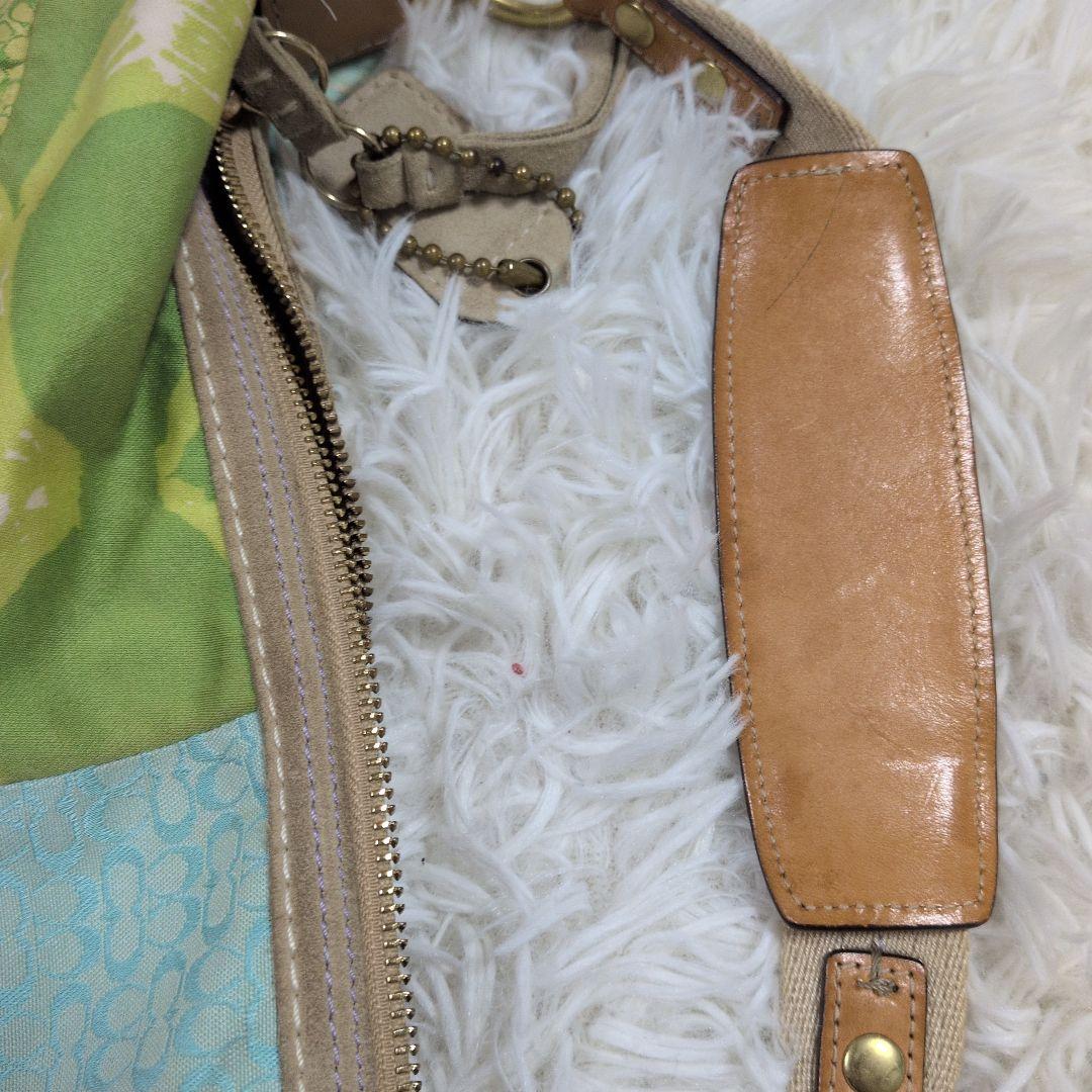 希少　coach パッチワーク　ホーボー　ワンショルダーバッグ　マルチカラー