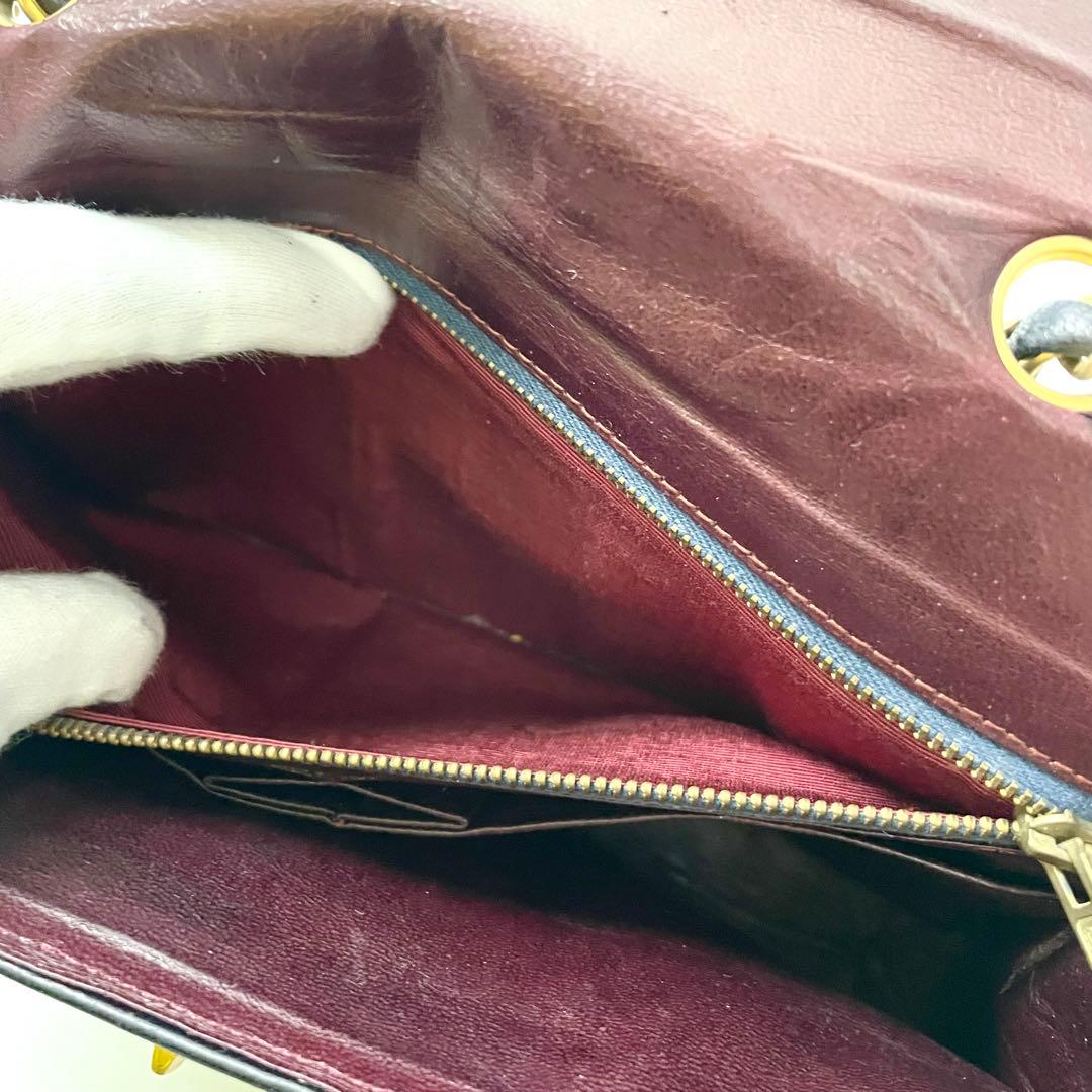 ららシャネル　マドモワゼル　ラムスキン　ターンロック　チェーンショルダー