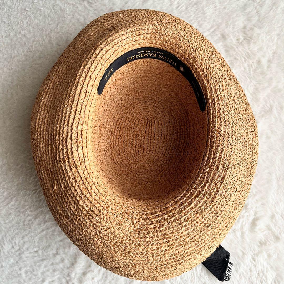 ヘレンカミンスキー ニューポート ラフィアハット 麦わら帽子 リボン