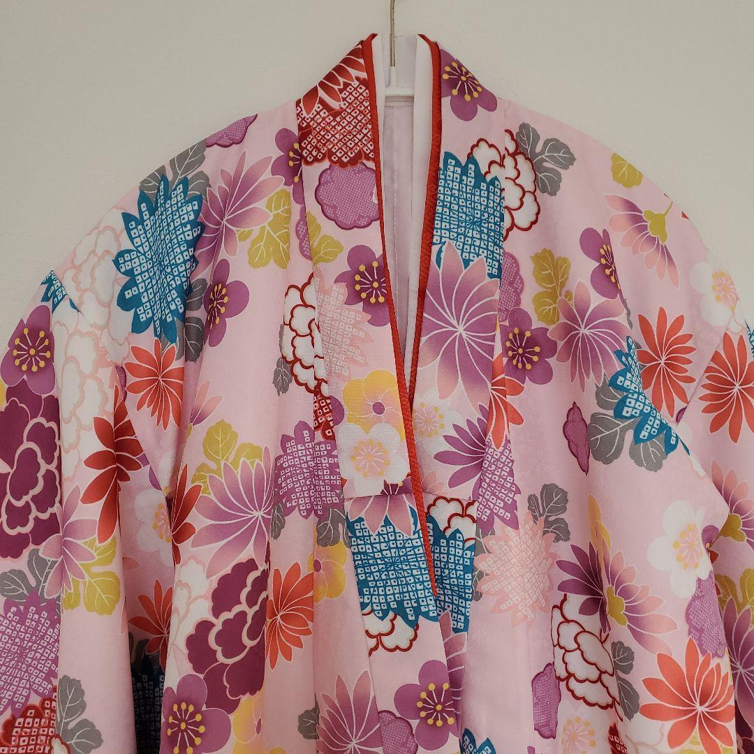 京越 七五三 7歳 女の子 四つ身着物 蝶菊水帯 結び帯 作り帯 帯揚げ付き