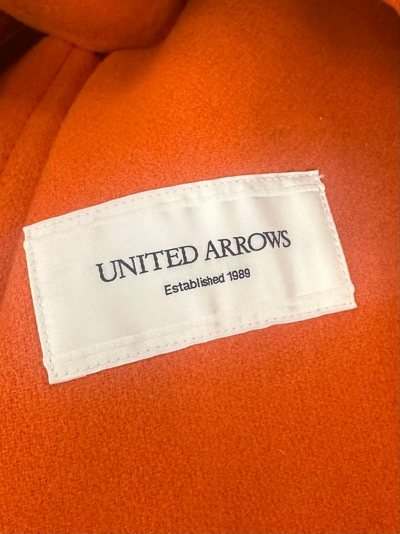 週末限定値下　オレンジ ダッフルコート フード付き　united arrows
