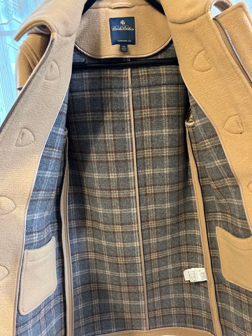 美品 ブルックスブラザーズ ダッフルコート ベージュ キャメル サイズＸＳ