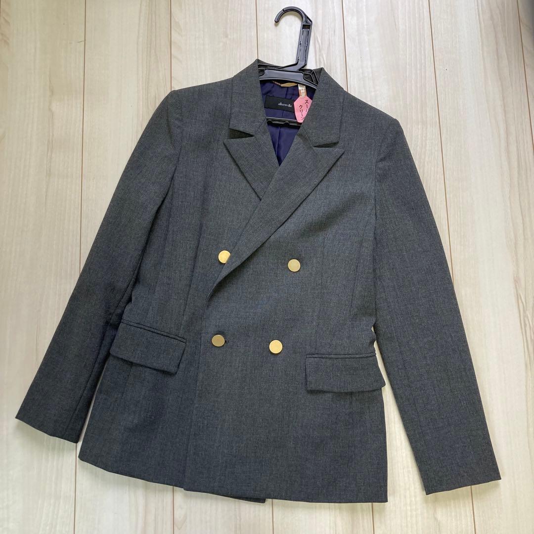 allureville リオペルダブルブレストジャケット　S 金ボタン　グレー