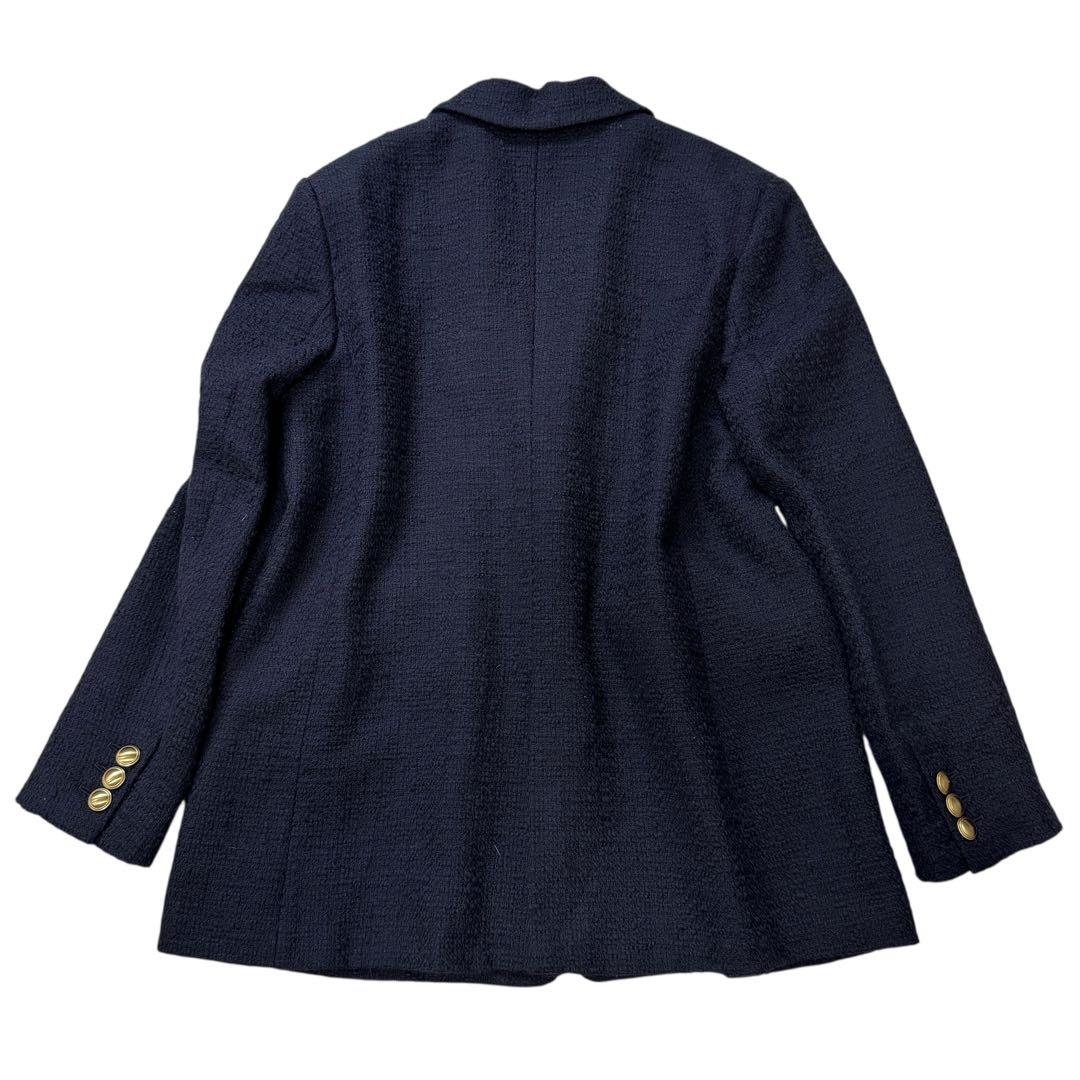 イエナ 22年 ツイードテーラードジャケット 金ボタン 38 ネイビー