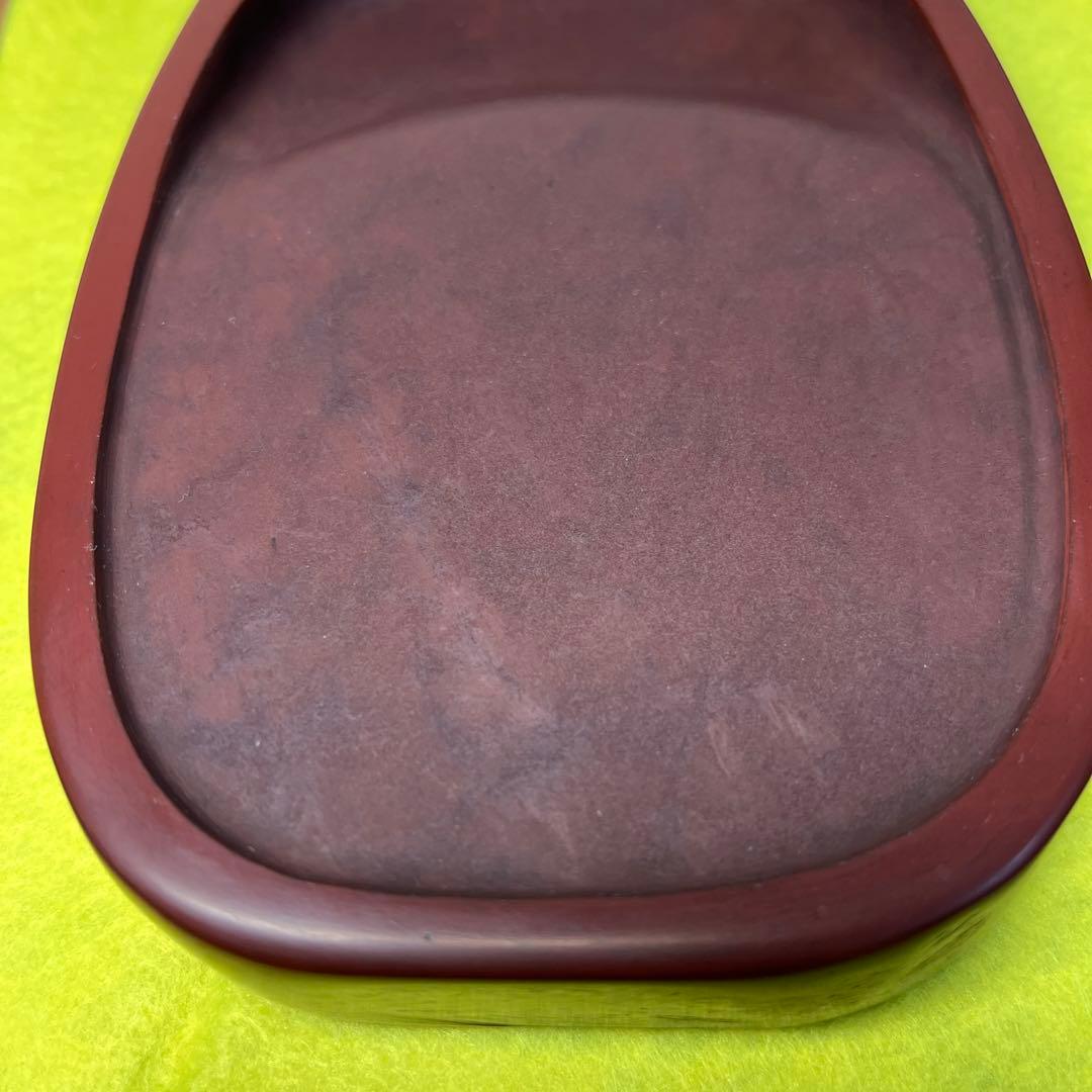 ⭕️岩手県　紫雲石硯　4代　佐藤鐡治　小判型硯　希少　姿が美しい　記念品