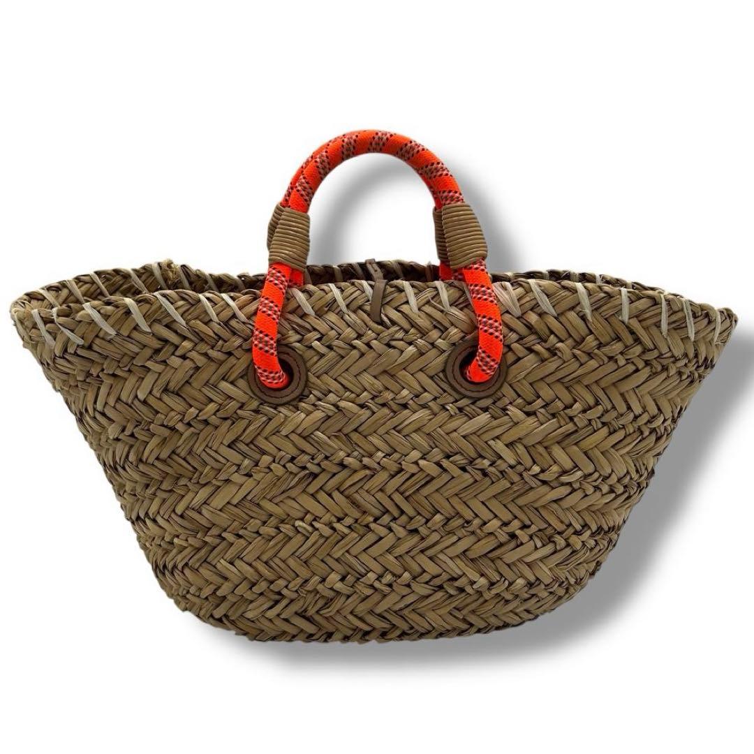 【美品】アニヤハインドマーチ スマイル ハンドバッグ かごバッグ ラフィア 人気