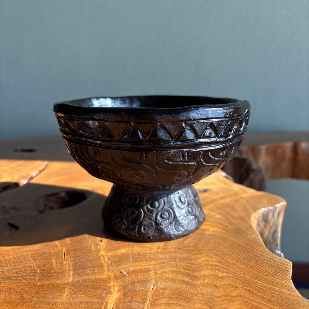 小崎陶仙造 台付浅鉢 美濃白川 共箱