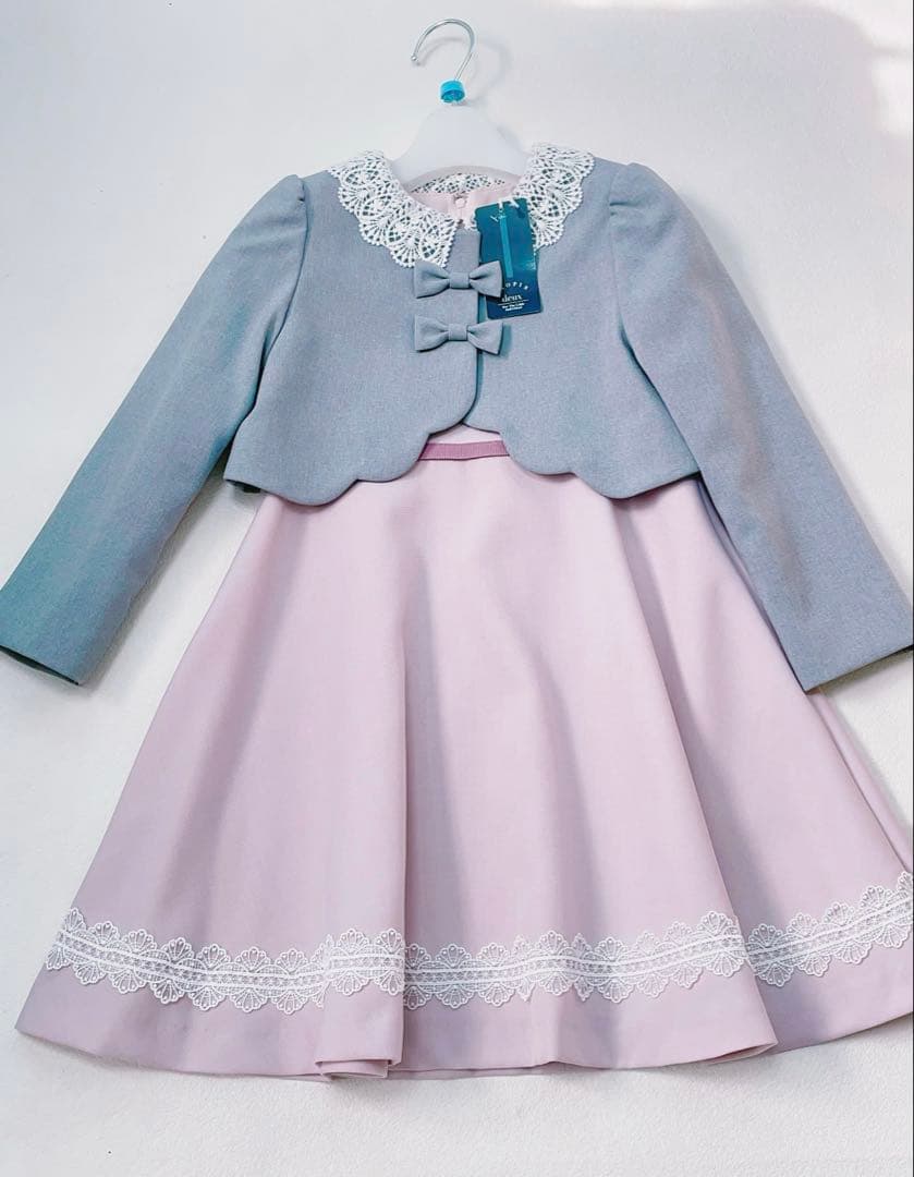 みみ 新品フォーマルドレス グレーとピンク120✨