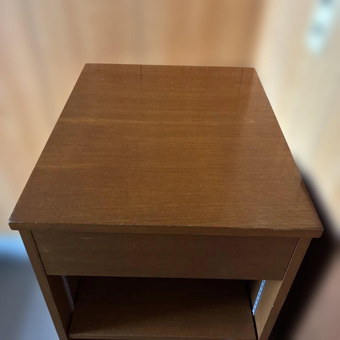 木製オープンシェルフ 4段 引き出し付き