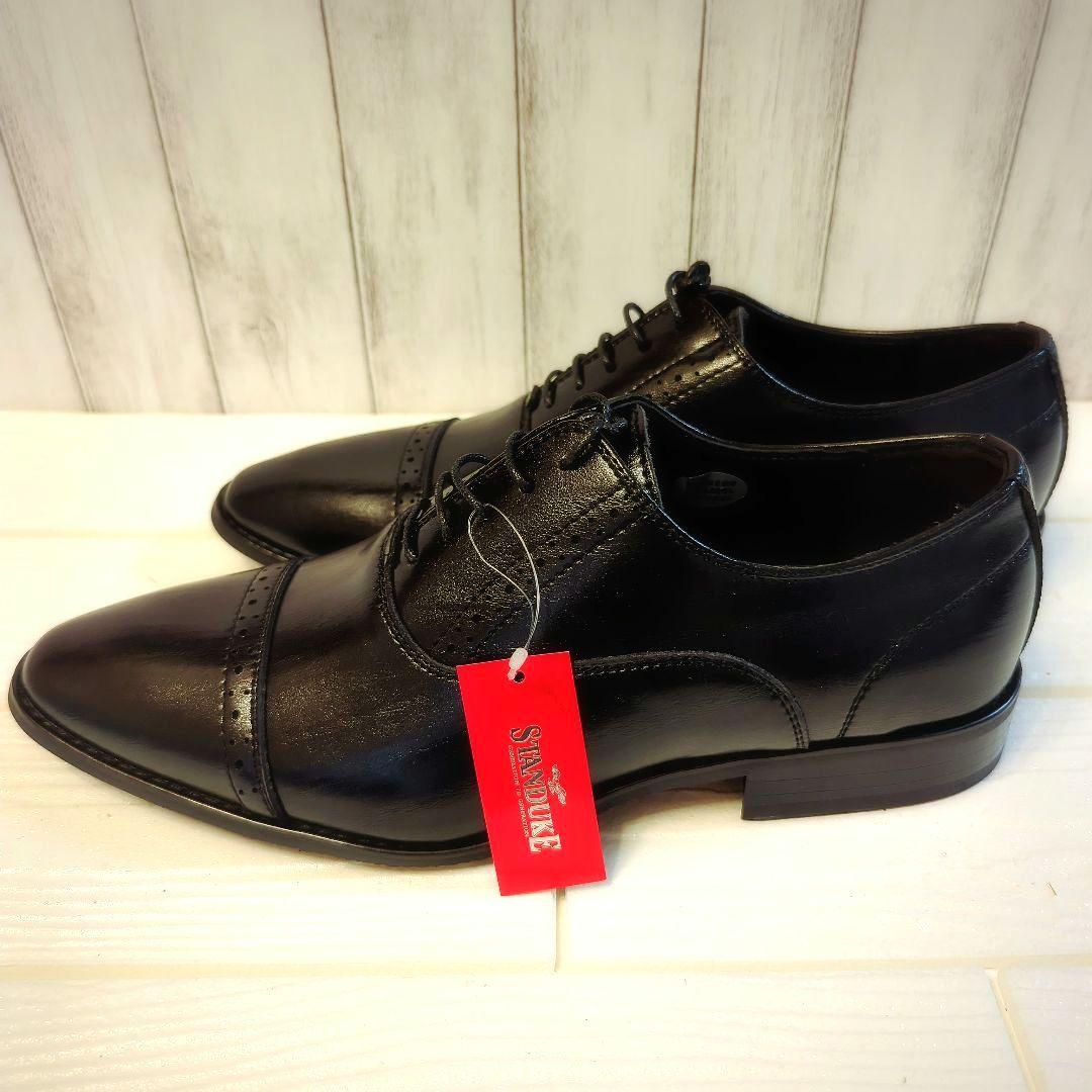 新品✨STANDUKE ブラック メンズビジネスシューズ　27cm　フォーマル