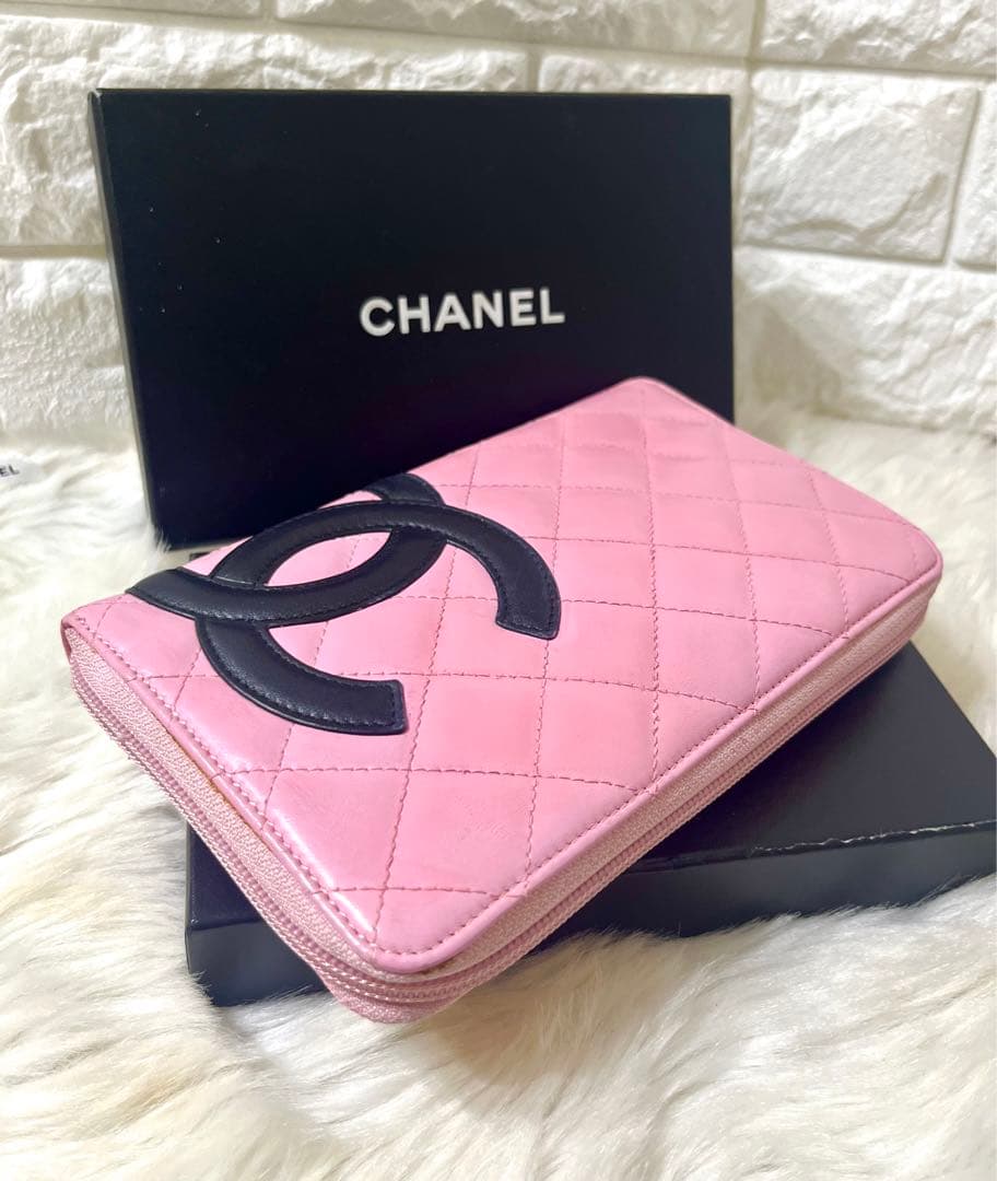【はな様】人気商品☆シャネル カンボンライン ラウンドファスナー ピンク