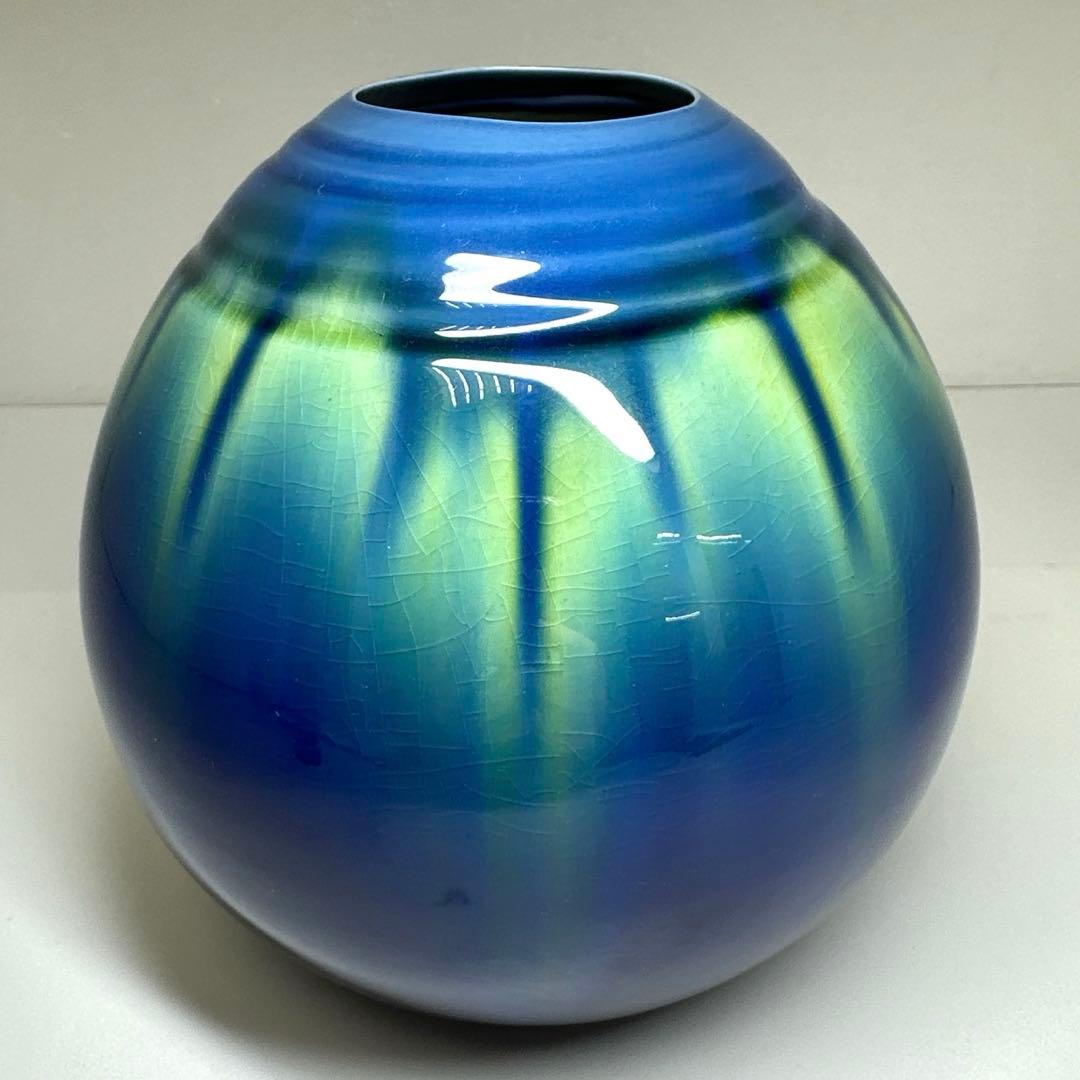 人間国宝　三代九谷八十吉　金銘燿彩壷　共箱　東Y7-0416☆2Fチヒチサ