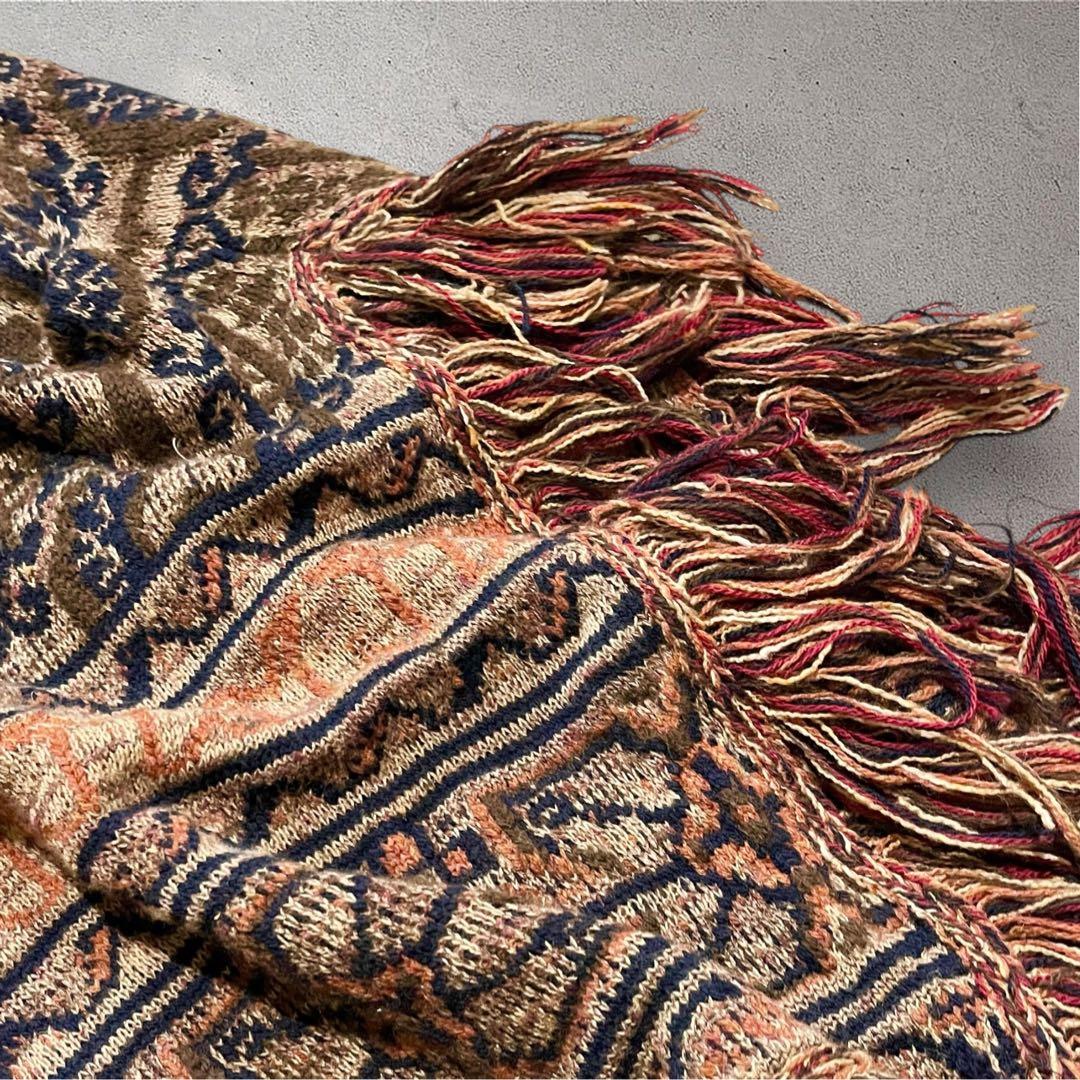 【希少】エトロ　ETRO ポンチョ　ペイズリー柄　カシミヤ　シルク